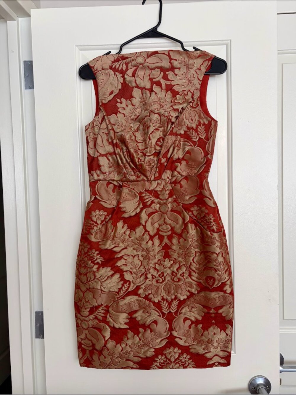 Vera Wang Lavender Label Brocade Silk Dress